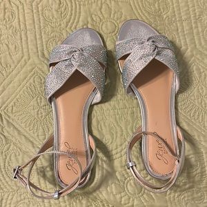 Jewel Badgley Mischka Silver Flats